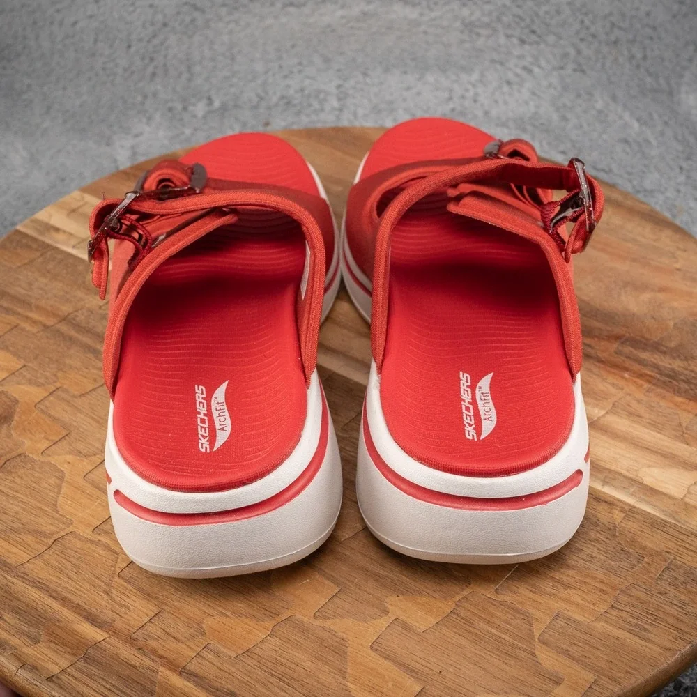 Skechers UltraGo Double Buckle‎ Sandals Feelin' Pretty Red Womens Size 8